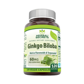 Herbal Secrets, Ginkgo Biloba Supplement, 60 Mg, 120 Veggie Capsules